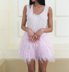 Rabens Saloner Roxana Plume Shorts - Powder Pink
