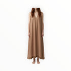 B-YU Abito Satin Maxi Dress - Nocciola