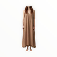 B-YU Abito Satin Maxi Dress - Nocciola