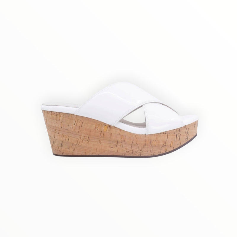 Chocolate Blu Winner Wedge - Patent White