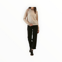 27 Miles Malibu Proctor Cashmere Baseball Pullover - Coconut/Oatmeal/Espresso