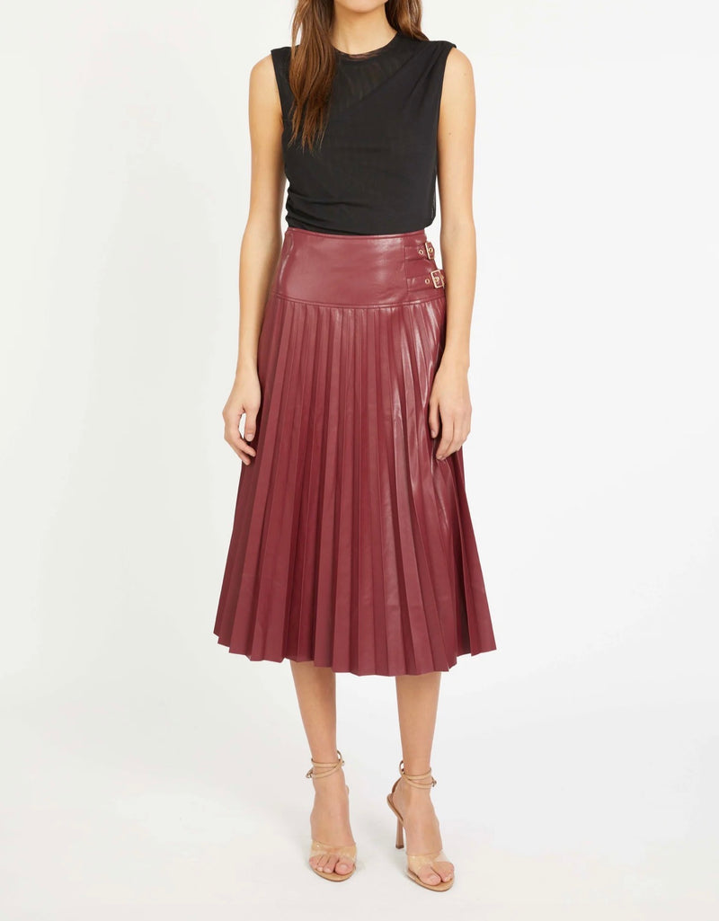 Caballero Hendrix Vegan Leather Skirt - Cabernet