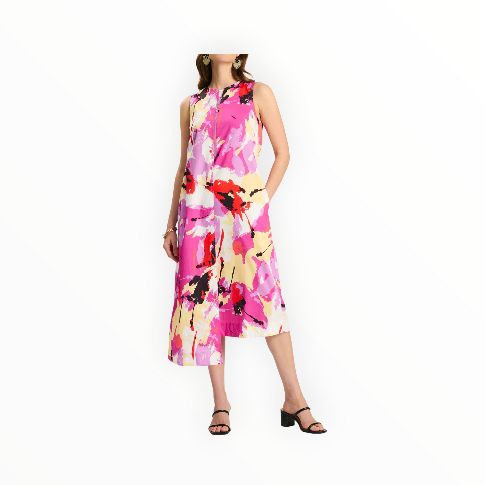 tyler böe Cynthia Paint Splash Sleeveless Dress