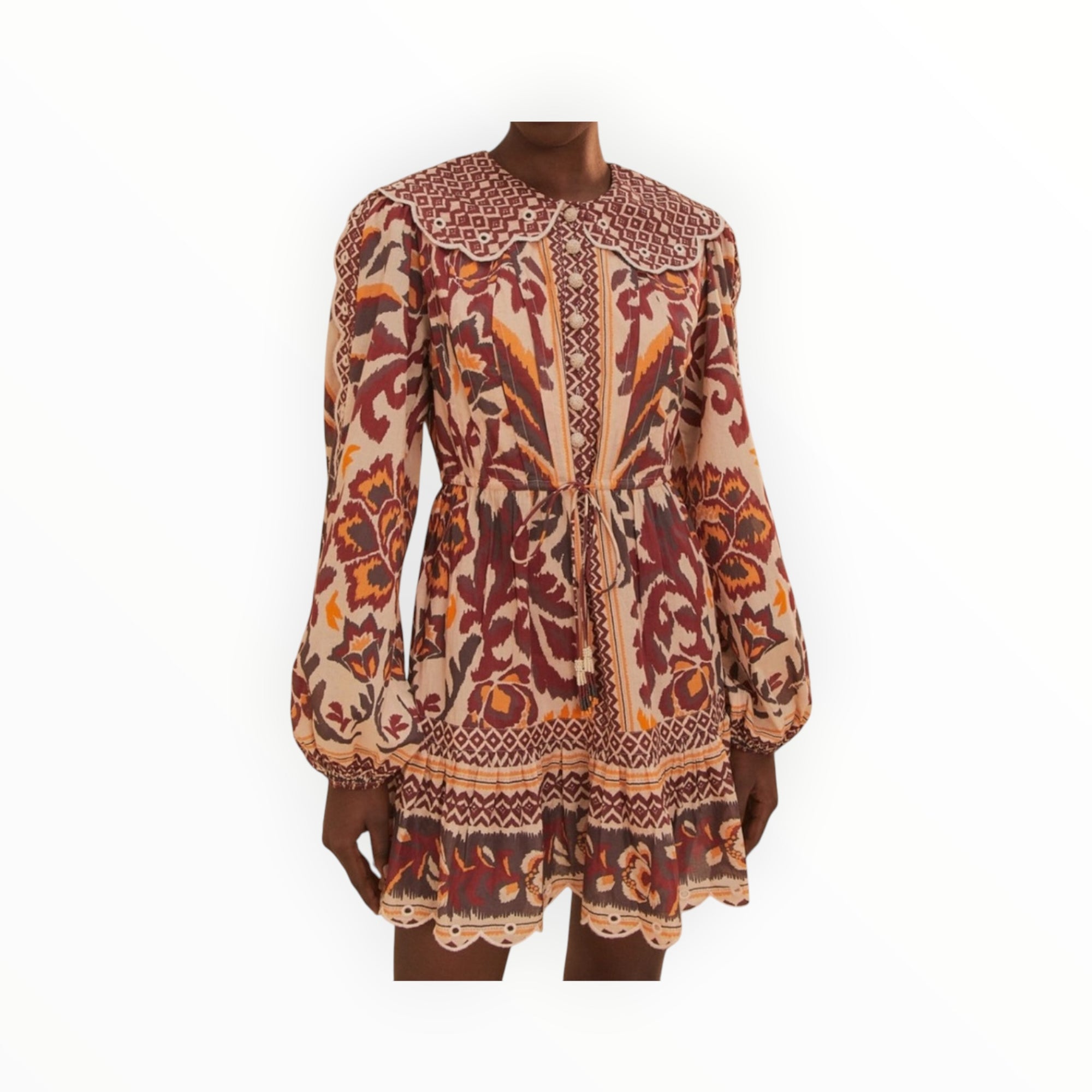 Farm Rio Cream Toucans Scarf Dress - Cream