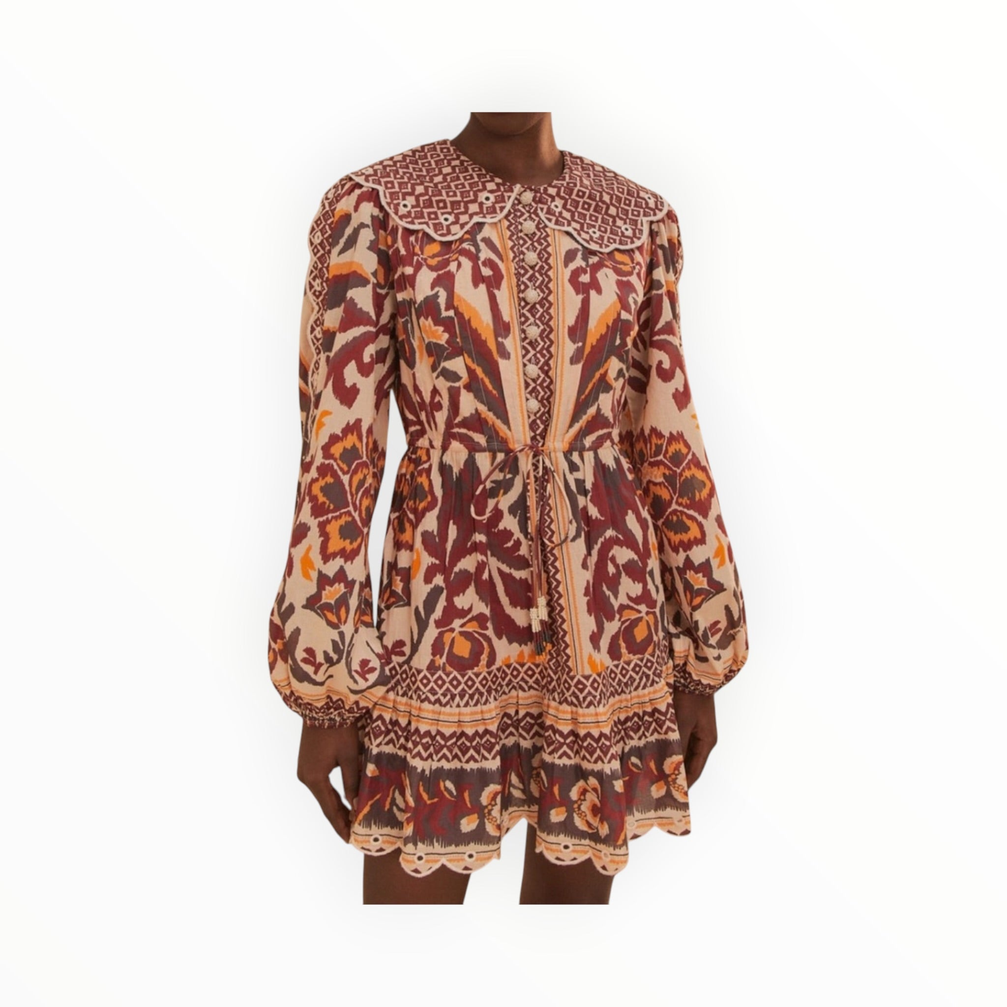 Farm Rio Cream Toucans Scarf Dress - Cream