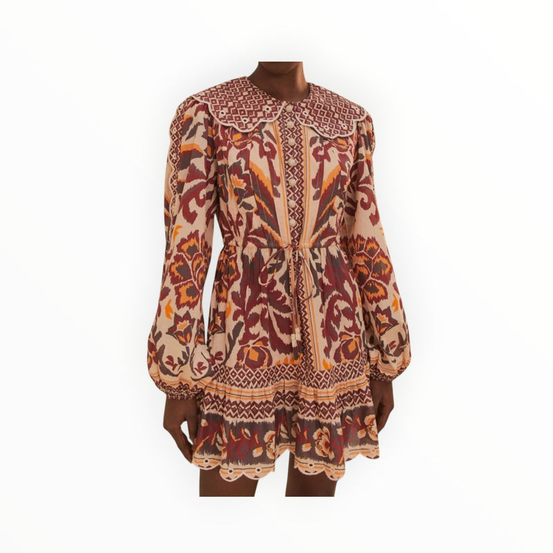 Farm Rio Cream Toucans Scarf Dress - Cream