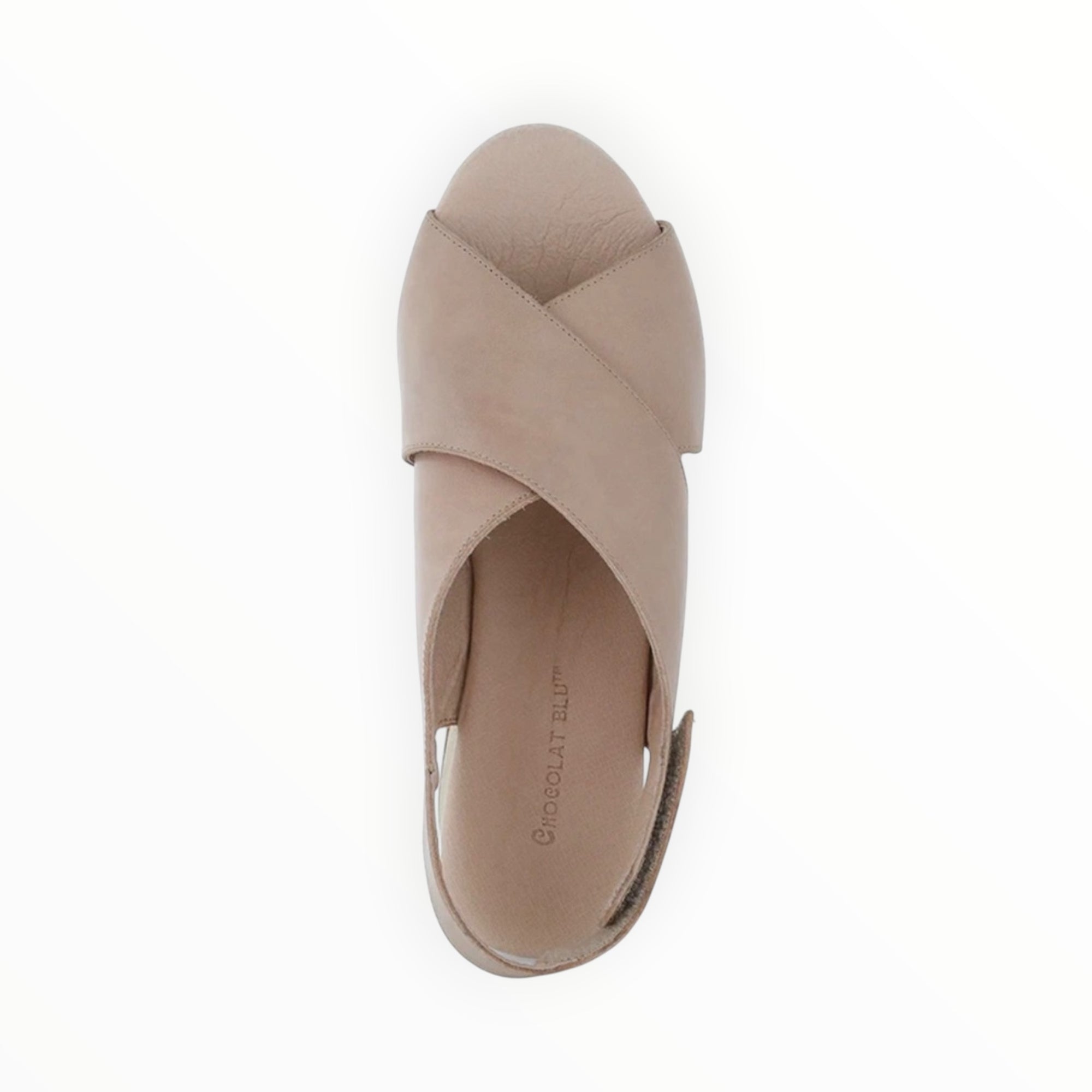 Chocolat Blu Glendora Criss Cross Platform Sandal - Nude