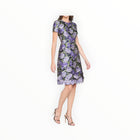 THEIA Serenza Jacquard Dress - Iris Bloom/Navy