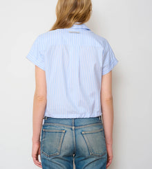WE-ARE4 The Bungee Shirt - Pale Blue Stripe