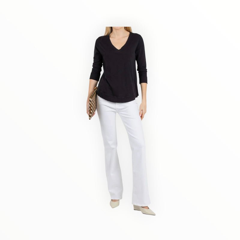 Elliott Lauren 3/4 Sleeve V-Neck Tee - Black