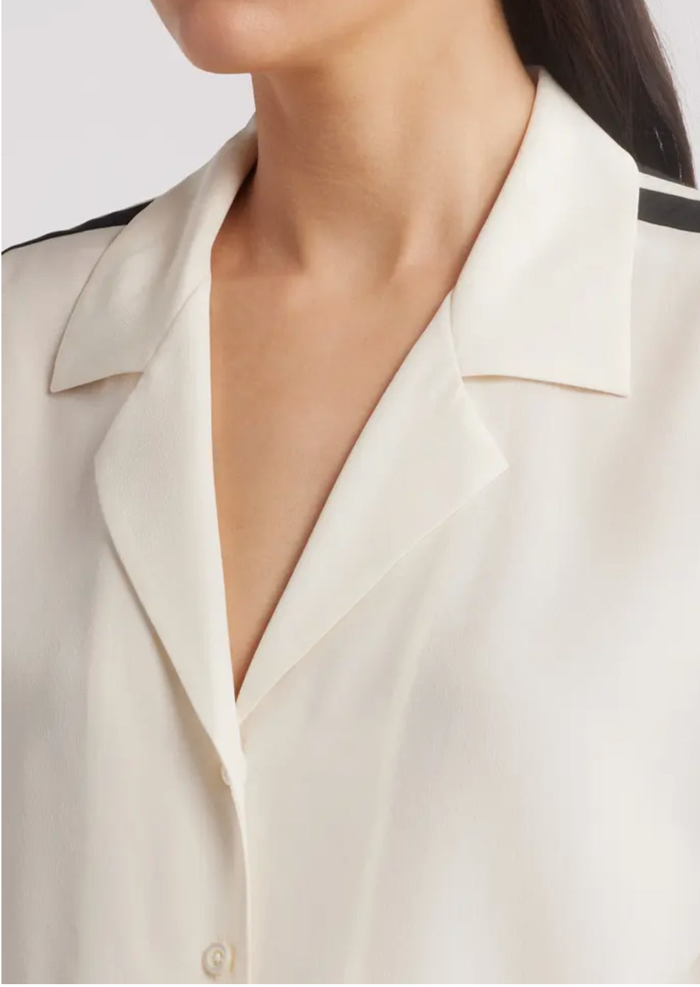 Frame The Silk Pajama Button Up Shirt - Alabaster Multi