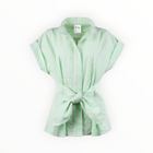 Finley Pastel Rocky Tie Front Shirt - Green/Natural Stripe