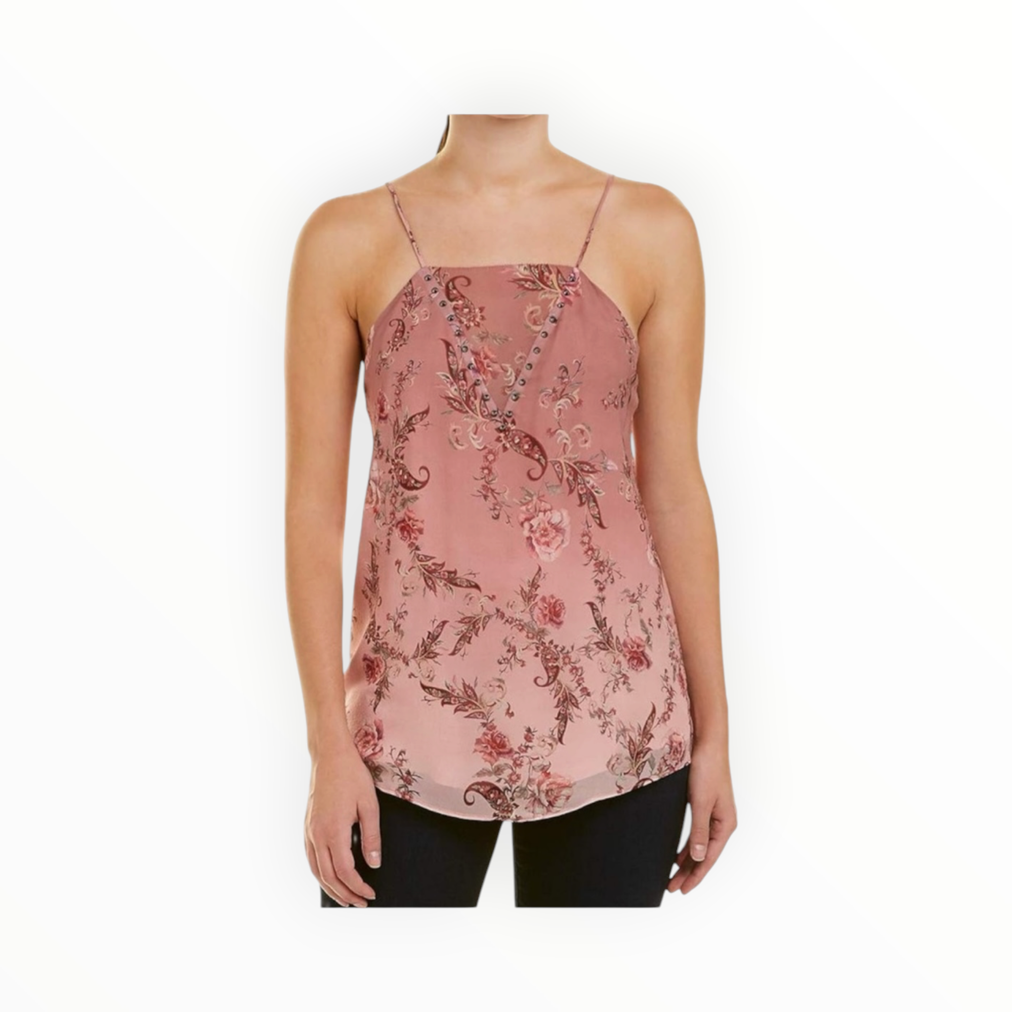 haute hippie No Regrets Floral Print Silk Camisole - Rose Of The Wild