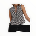 Nation Ltd Dana Tank - Black Cream Gingham