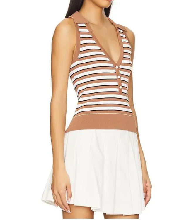 Cara Cara Redfield Top - Clay Multi Stripe