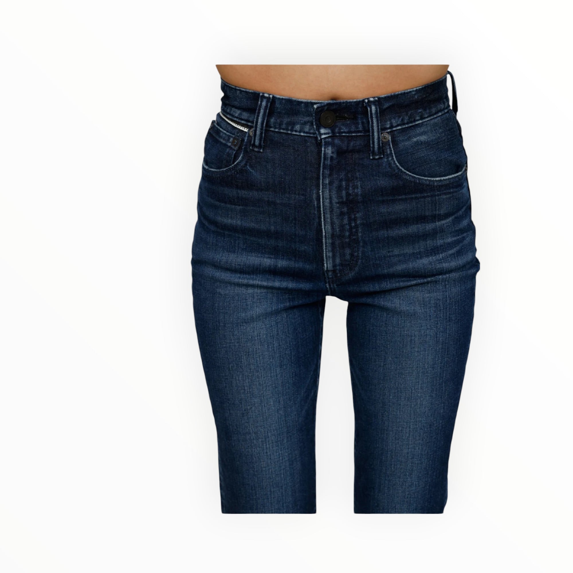 Moussy Vintage Emma Cropped Flare Jeans - Dark Blue