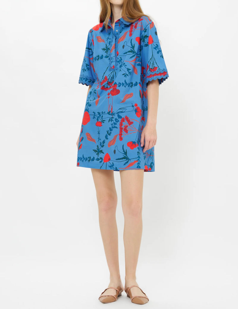 Oliphant Collared Shirt Dress - Bartram Blue
