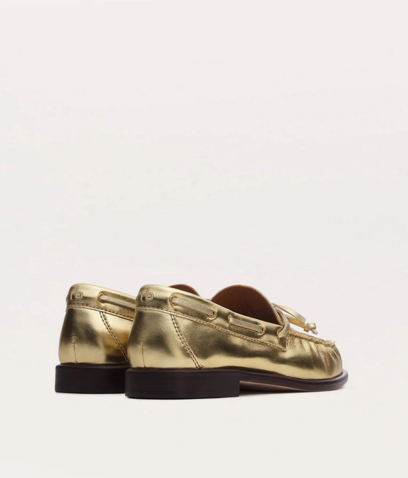 rag & bone Carter Metallic Leather Boat Shoes - Gold