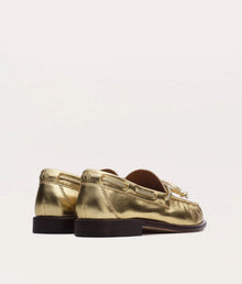 rag & bone Carter Metallic Leather Boat Shoes - Gold