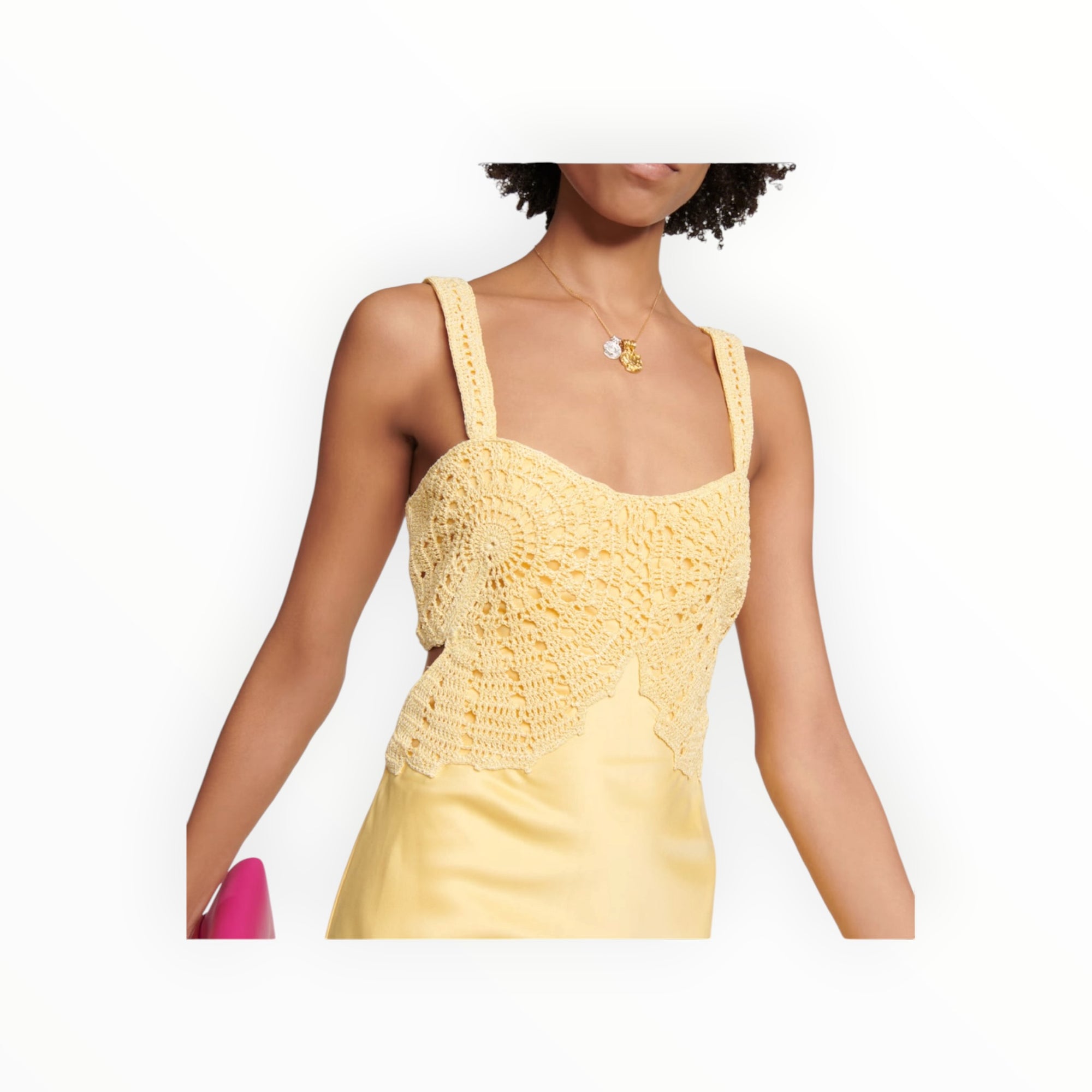 Jonathan Simkhai Roberta Fossil Crochet Dress - Popcorn