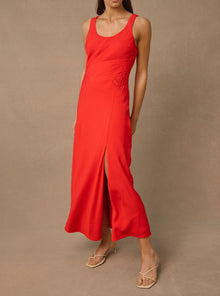 Mon Renn Reverie Midi Dress - Red