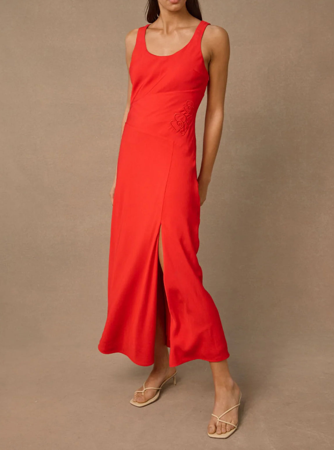 Mon Renn Reverie Midi Dress - Red