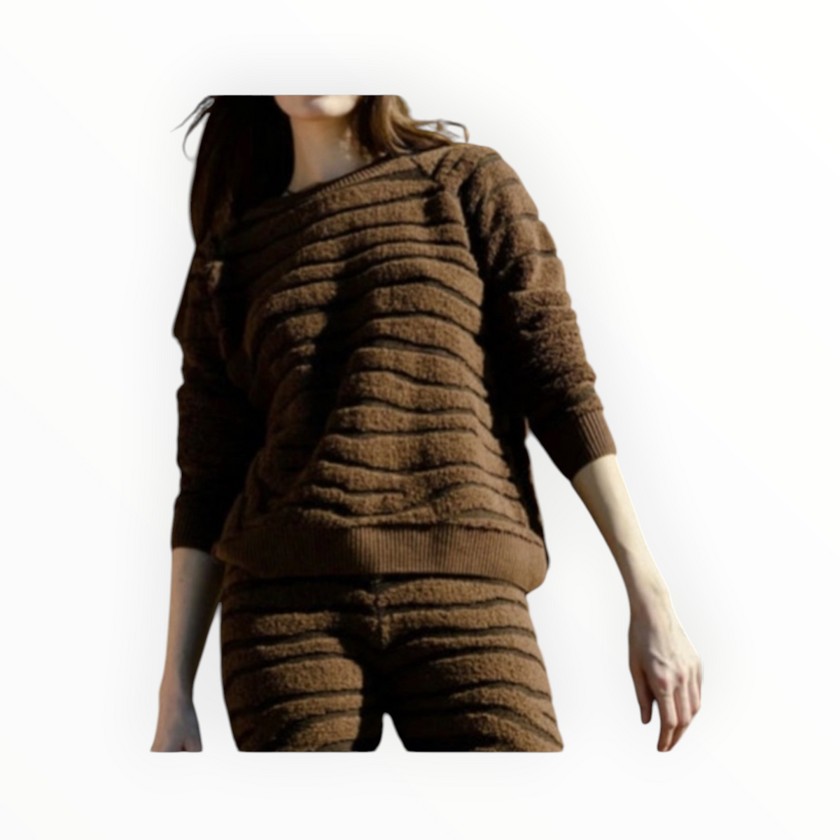Ragdoll LA Cashmere Knit Sweater - Dark Brown Zebra
