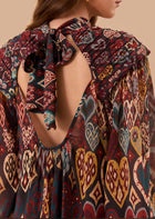 Farm Rio Black Hearts Ikat Blouse