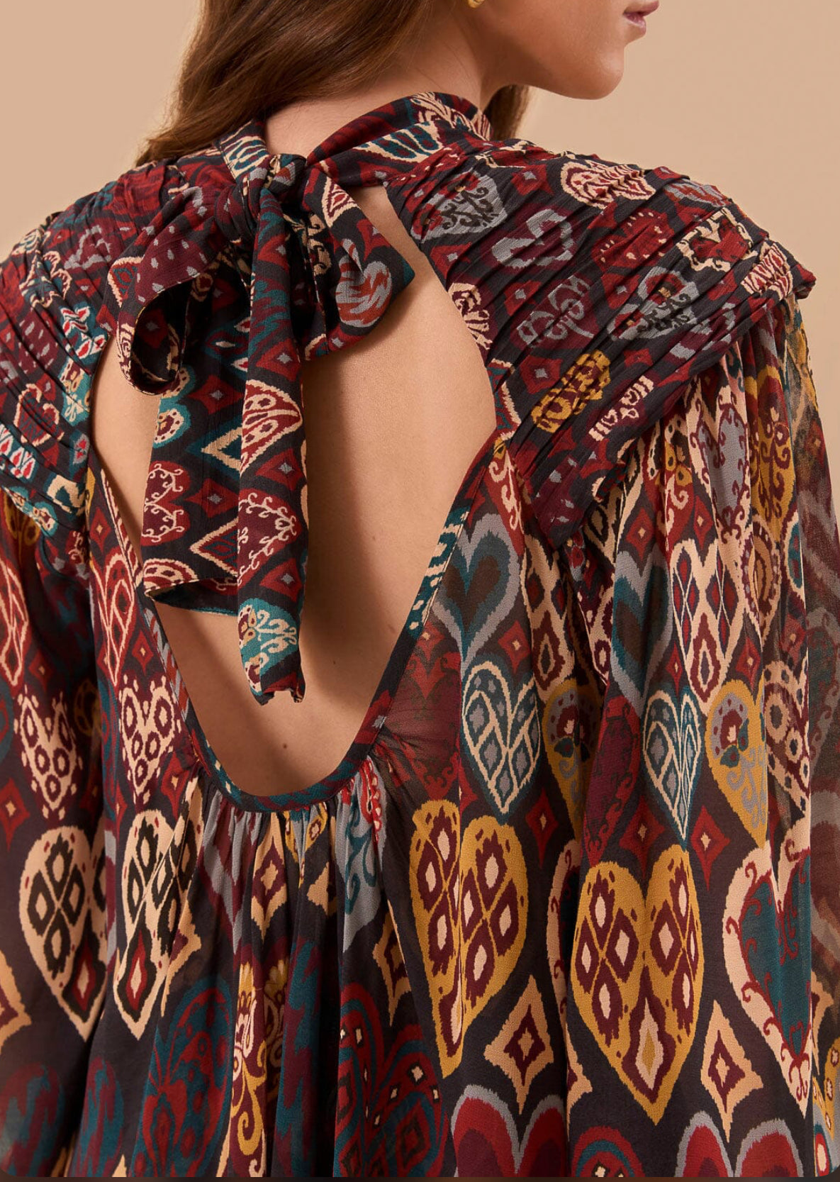 Farm Rio Black Hearts Ikat Blouse