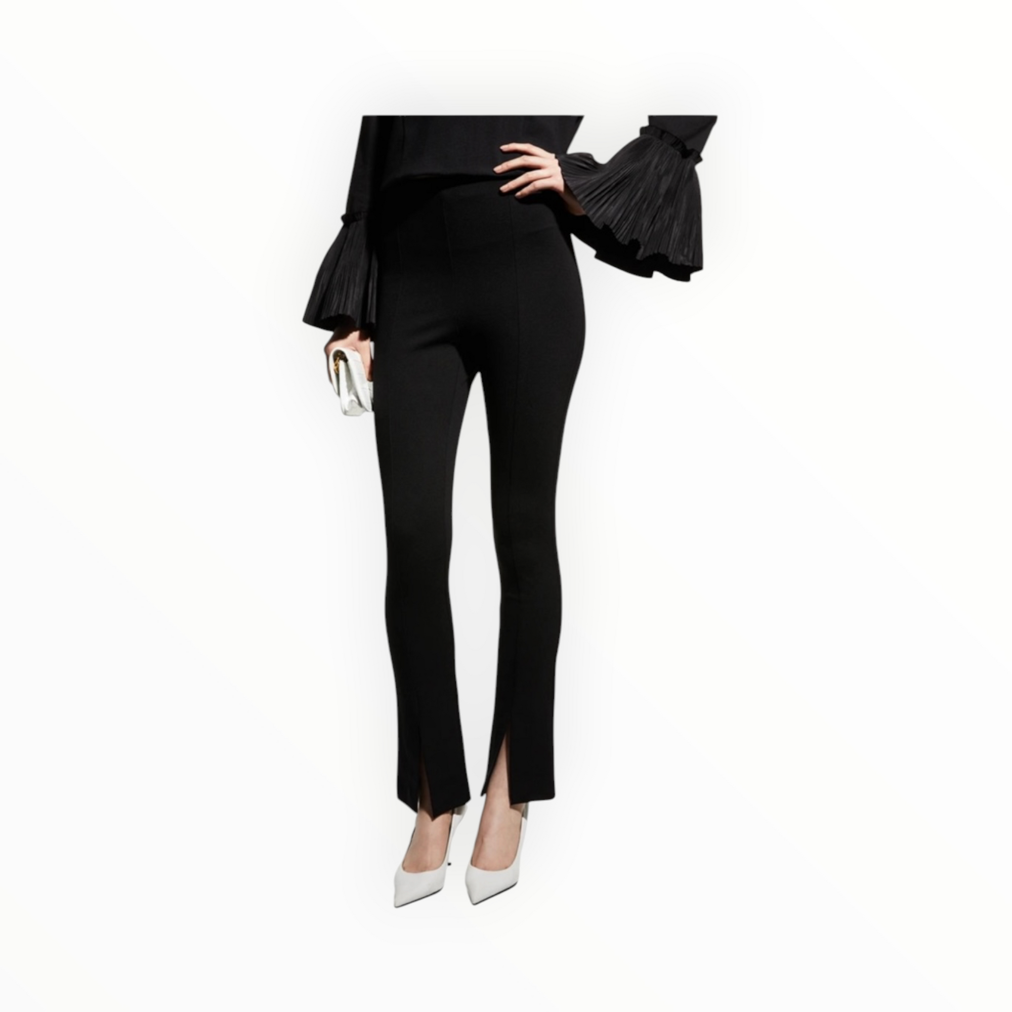 MEIMEIJ Stretch Slit Pants - Black