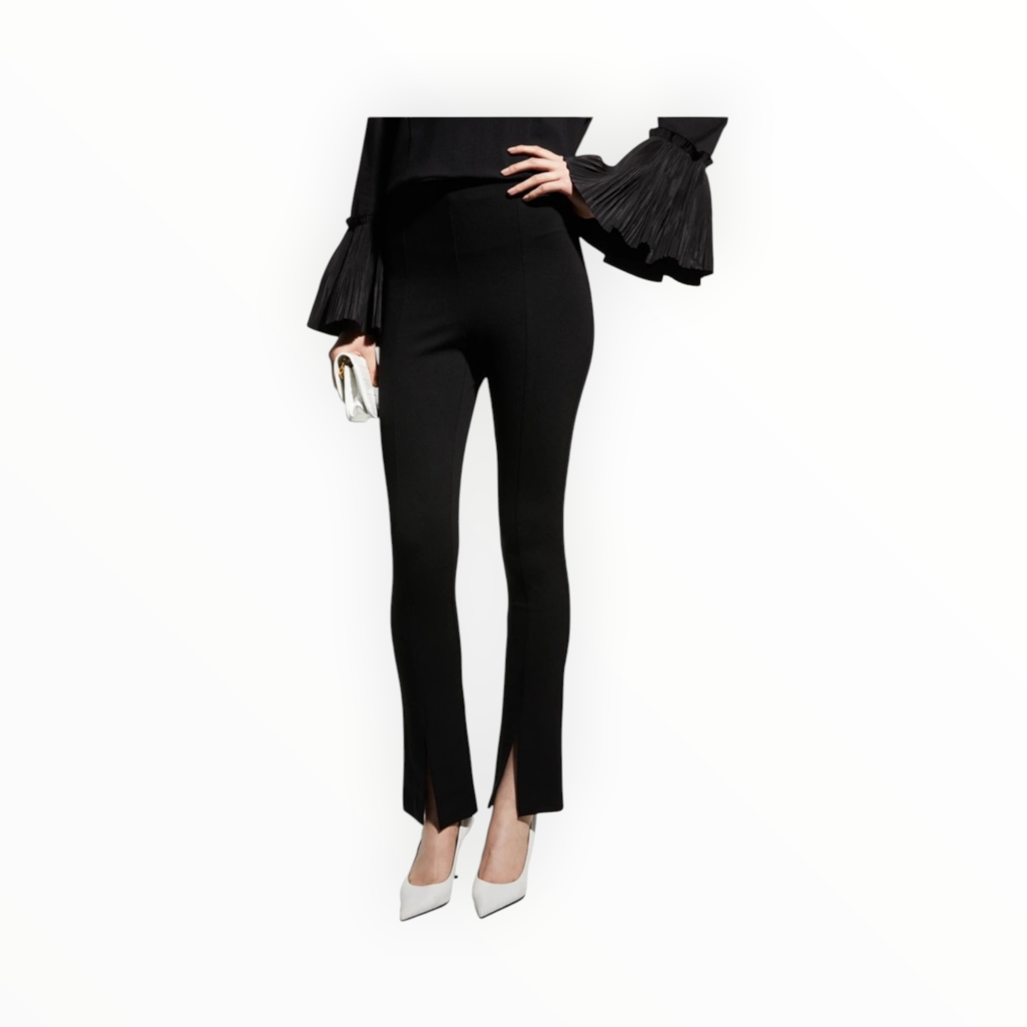 MEIMEIJ Stretch Slit Pants - Black