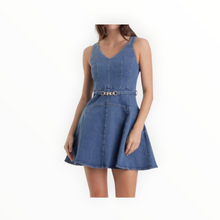 Karina Grimaldi Lola Belted Denim Mini Dress - Blue