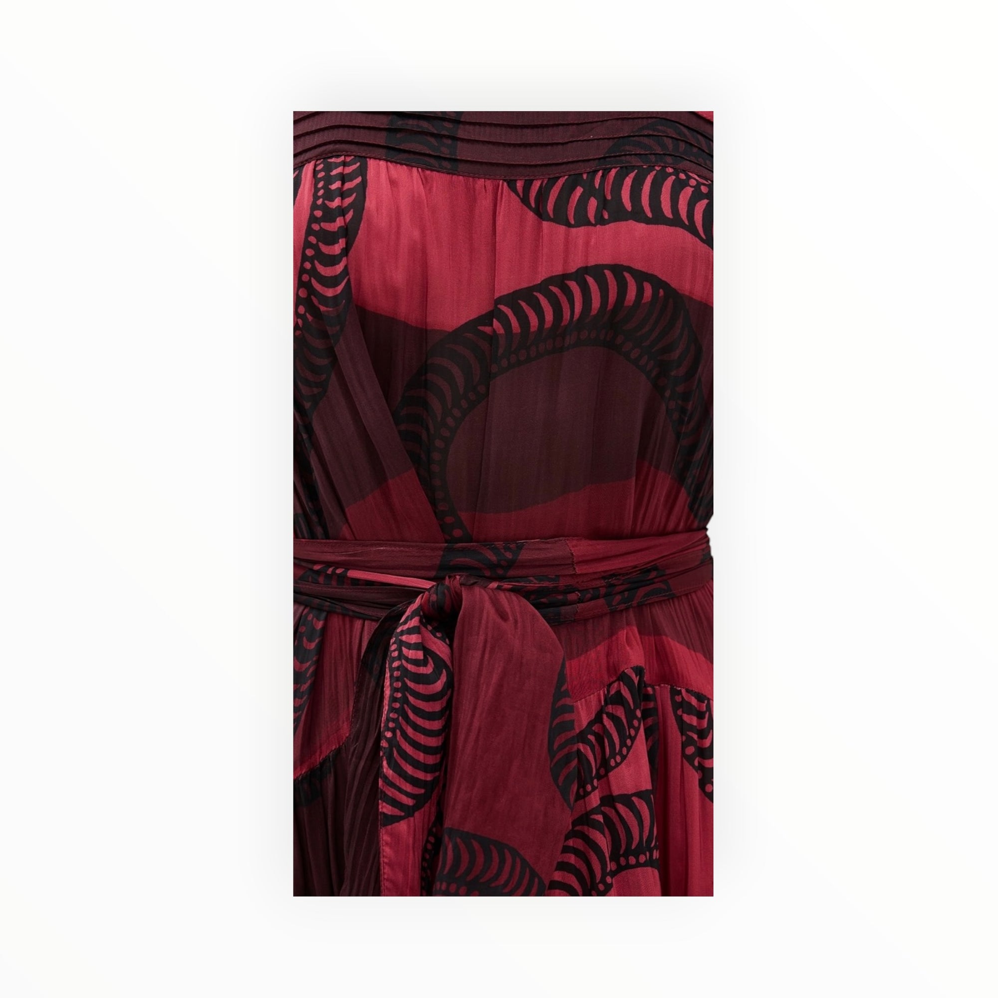 Natalie Martin Jasmine Maxi Dress With Sash - Ament Snake Oxblood
