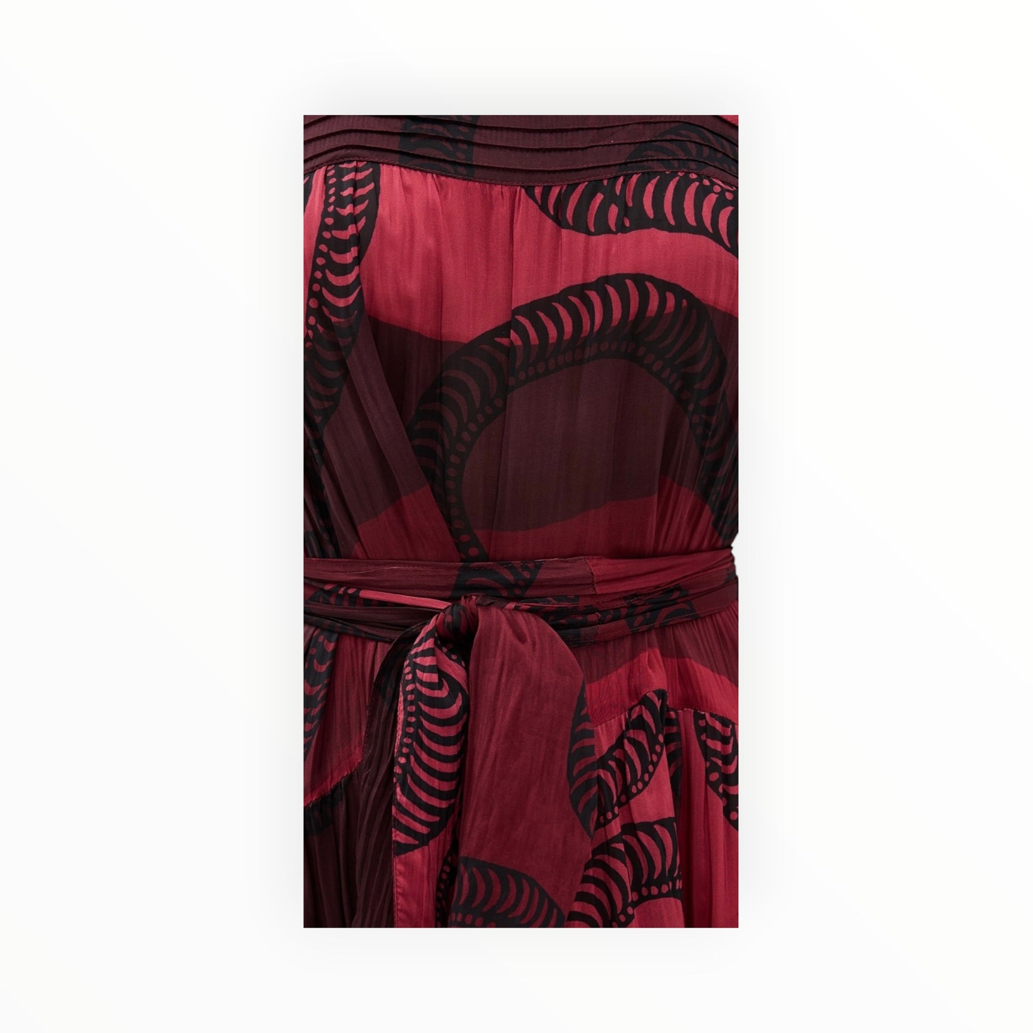 Natalie Martin Jasmine Maxi Dress With Sash - Ament Snake Oxblood