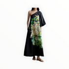 Psophía Print Silk One Shoulder Dress - Black