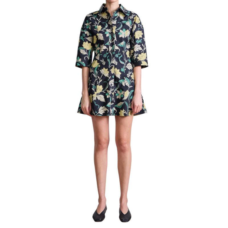 Apiece Apart Luz Mini Dress - Essa Floral Citron