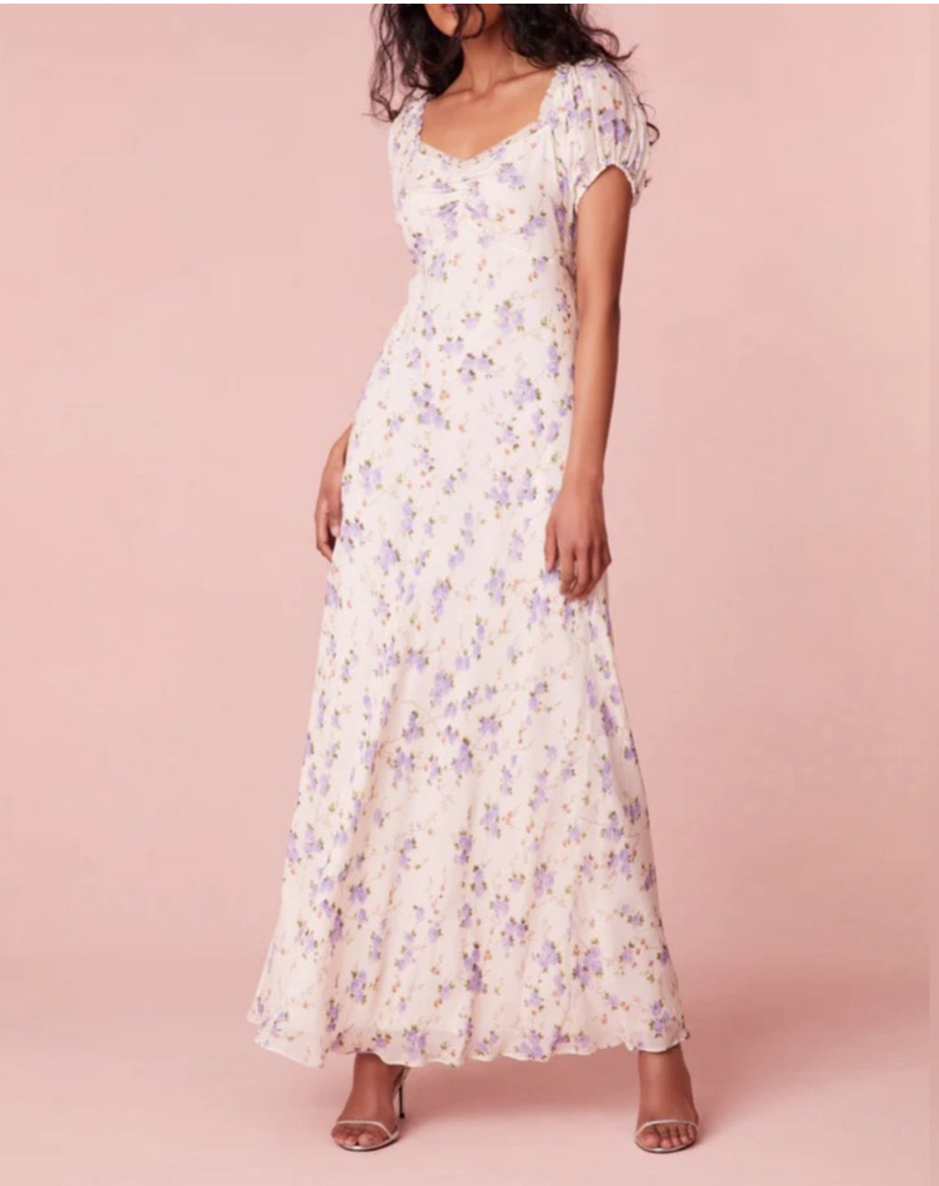 LoveShack Madara Floral Dress - Dusty Lavender