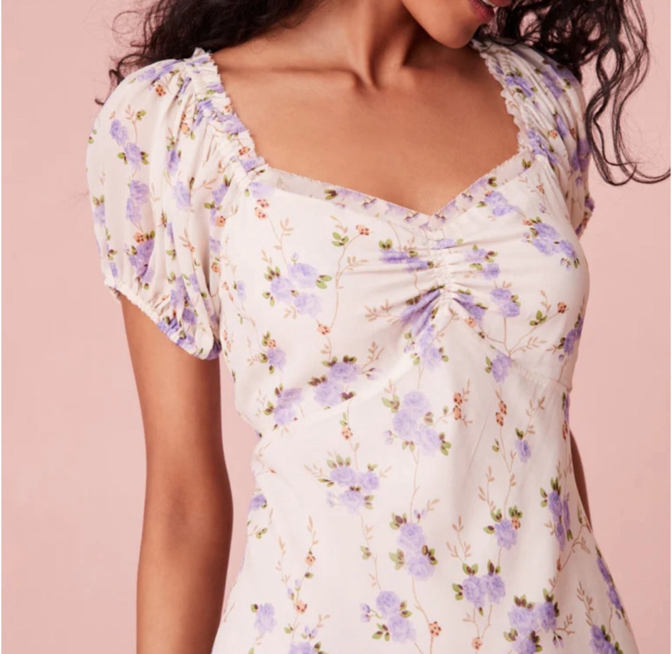 LoveShack Madara Floral Dress - Dusty Lavender