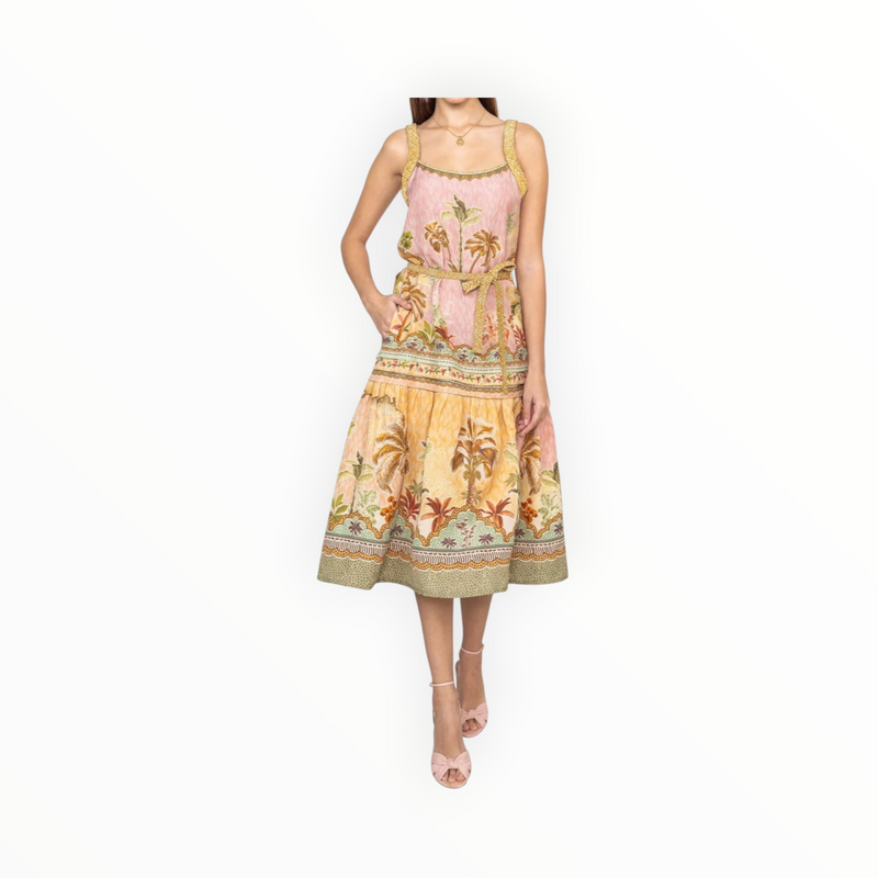 Ranna Gill Hansel Braided Midi Dress - Multi Color