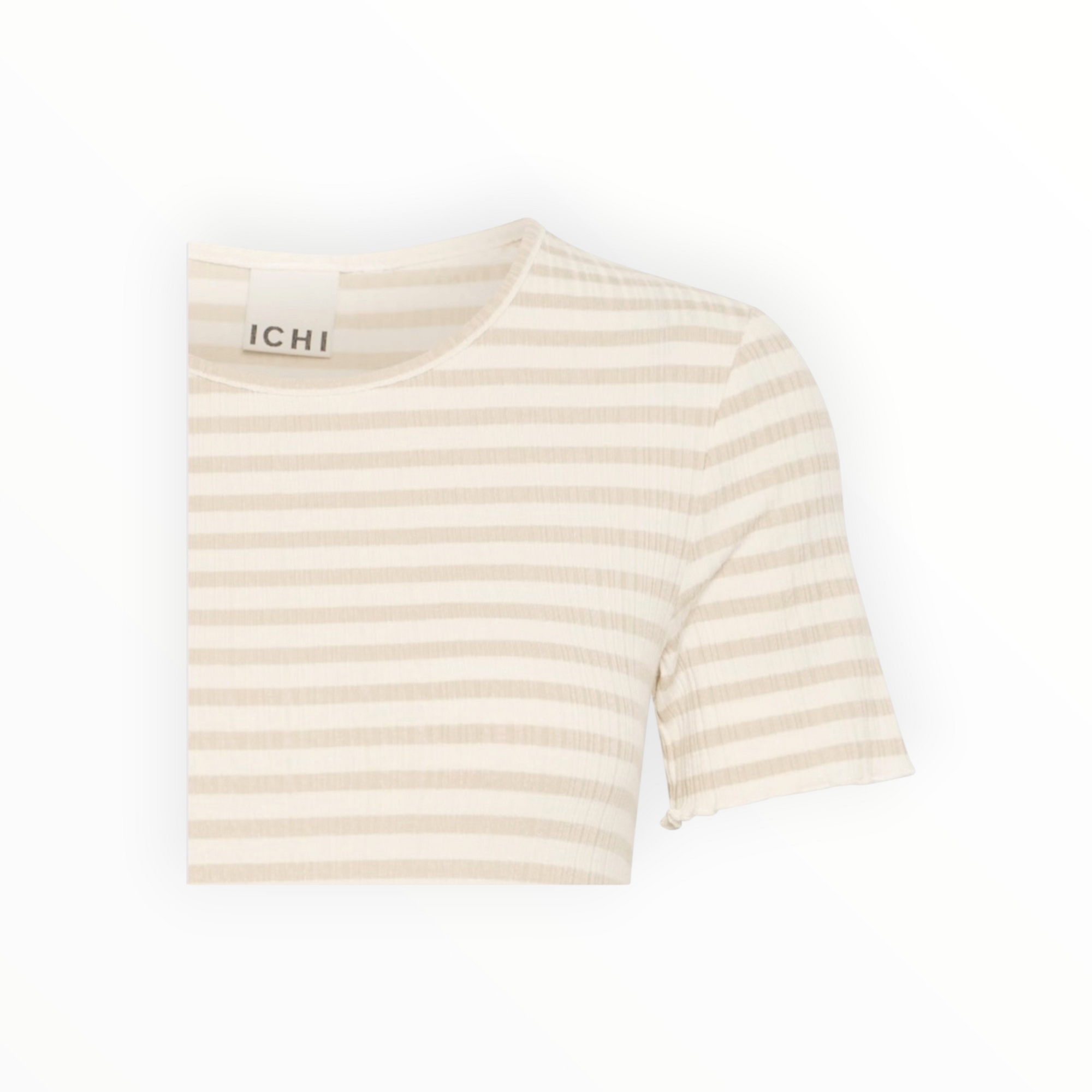 ICHI Cella Stripe T-Shirt - Oatmeal