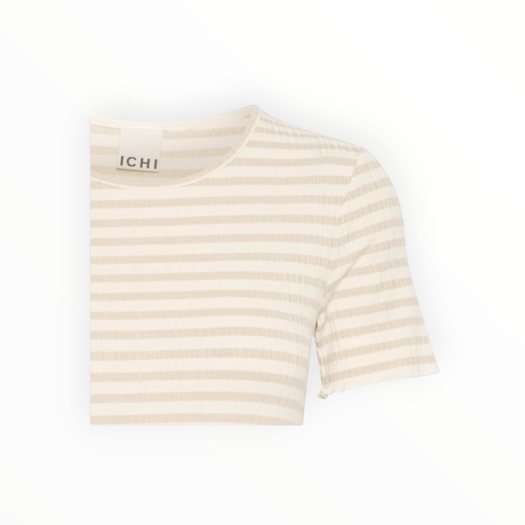 ICHI Cella Stripe T-Shirt - Oatmeal
