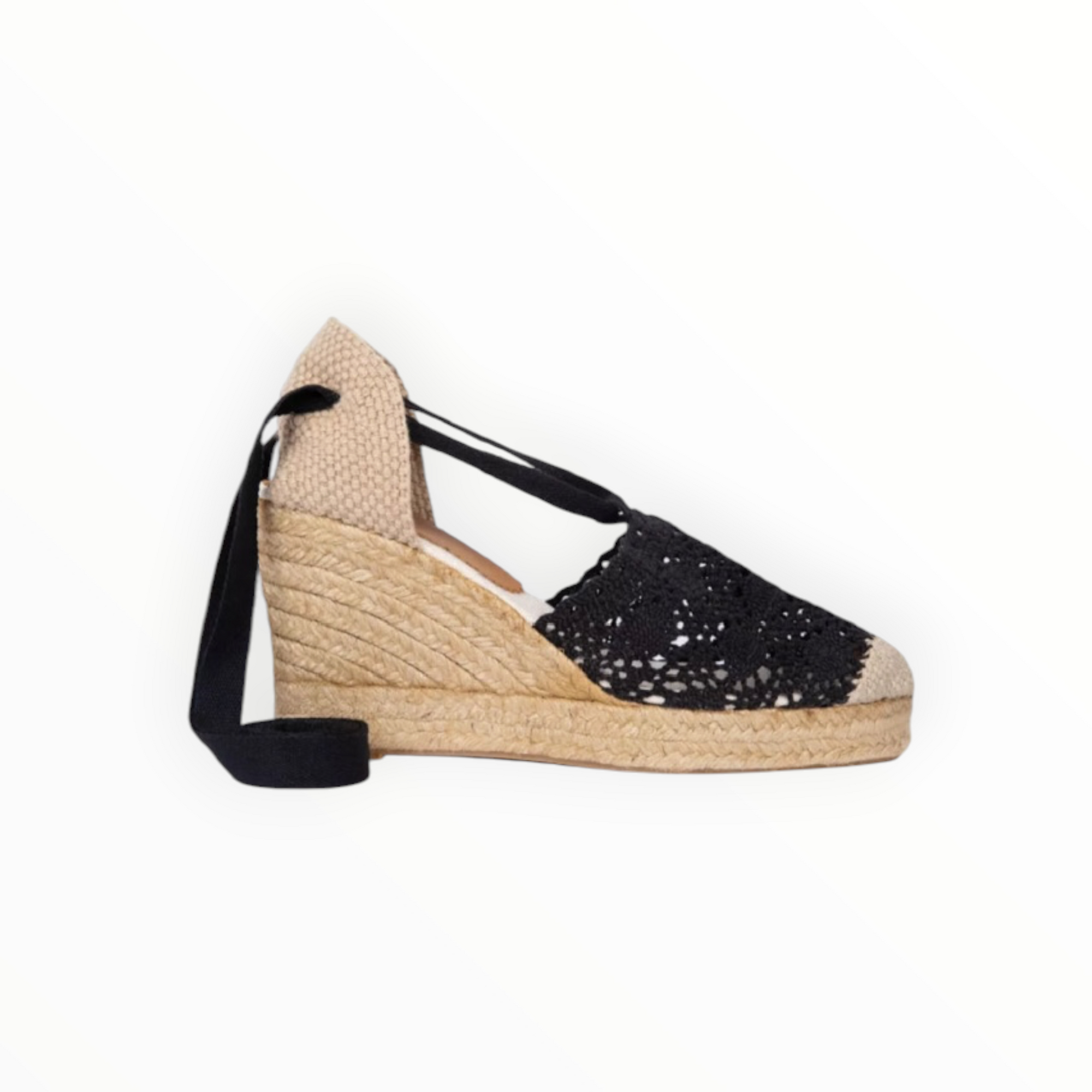 Penelope Chilvers Valencia Lace Espadrille - Black