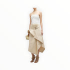 SIMKHAI Jones Menswear Remixed Draped Corset Dress - Vanilla