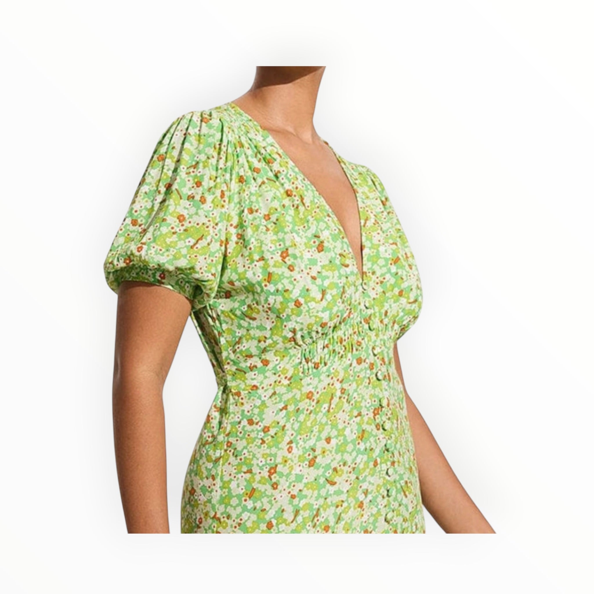 Faithful The Brand Bellavista Dress - Lou Floral Print Green