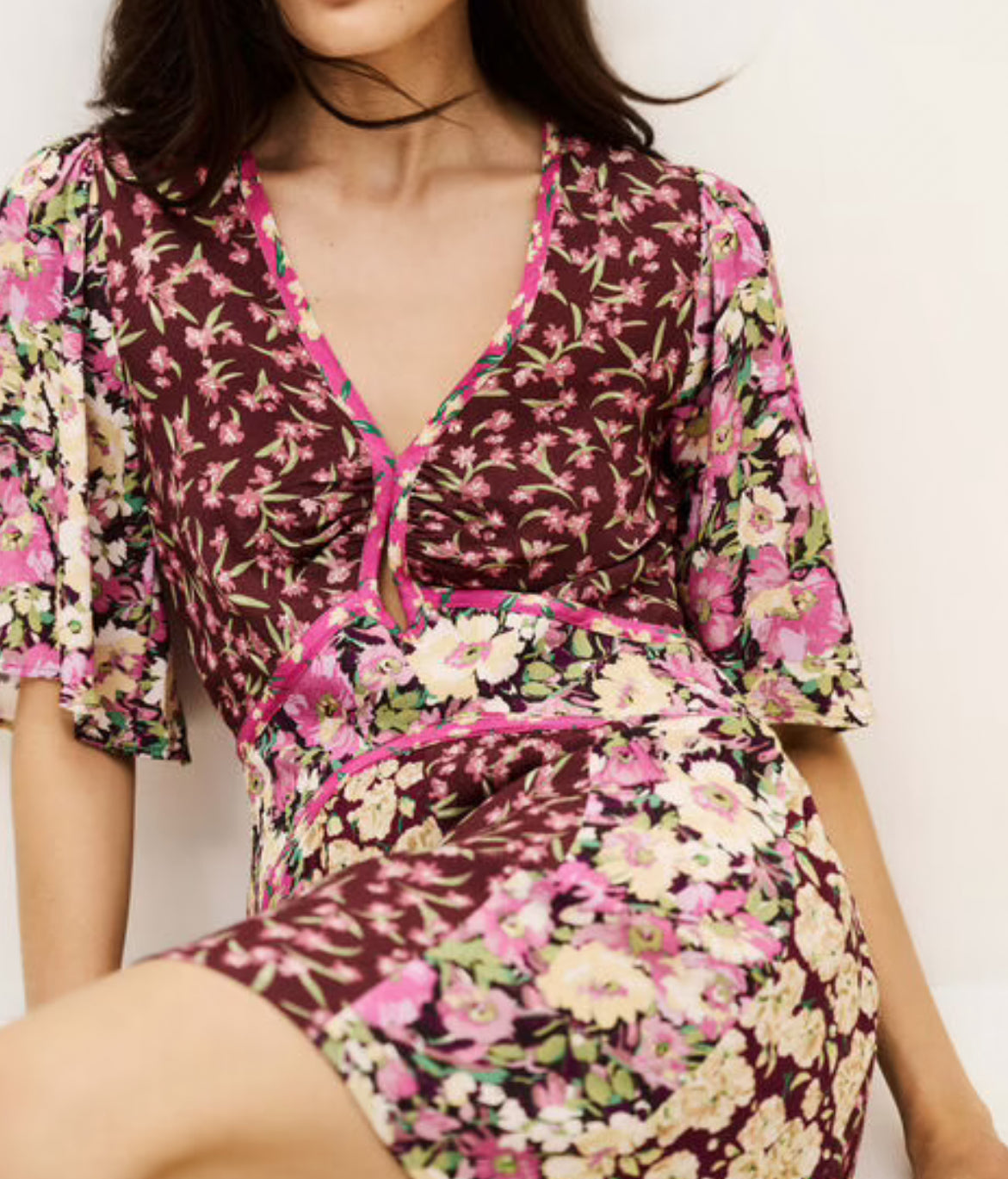 ba&sh Indrea Dress - Bordeux Multi