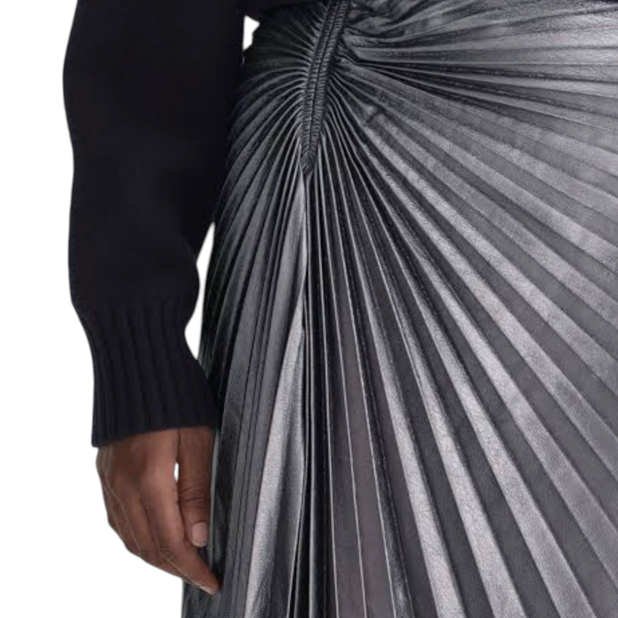 A.L.C. Tracy Metallic Vegan Leather Skirt - Slate