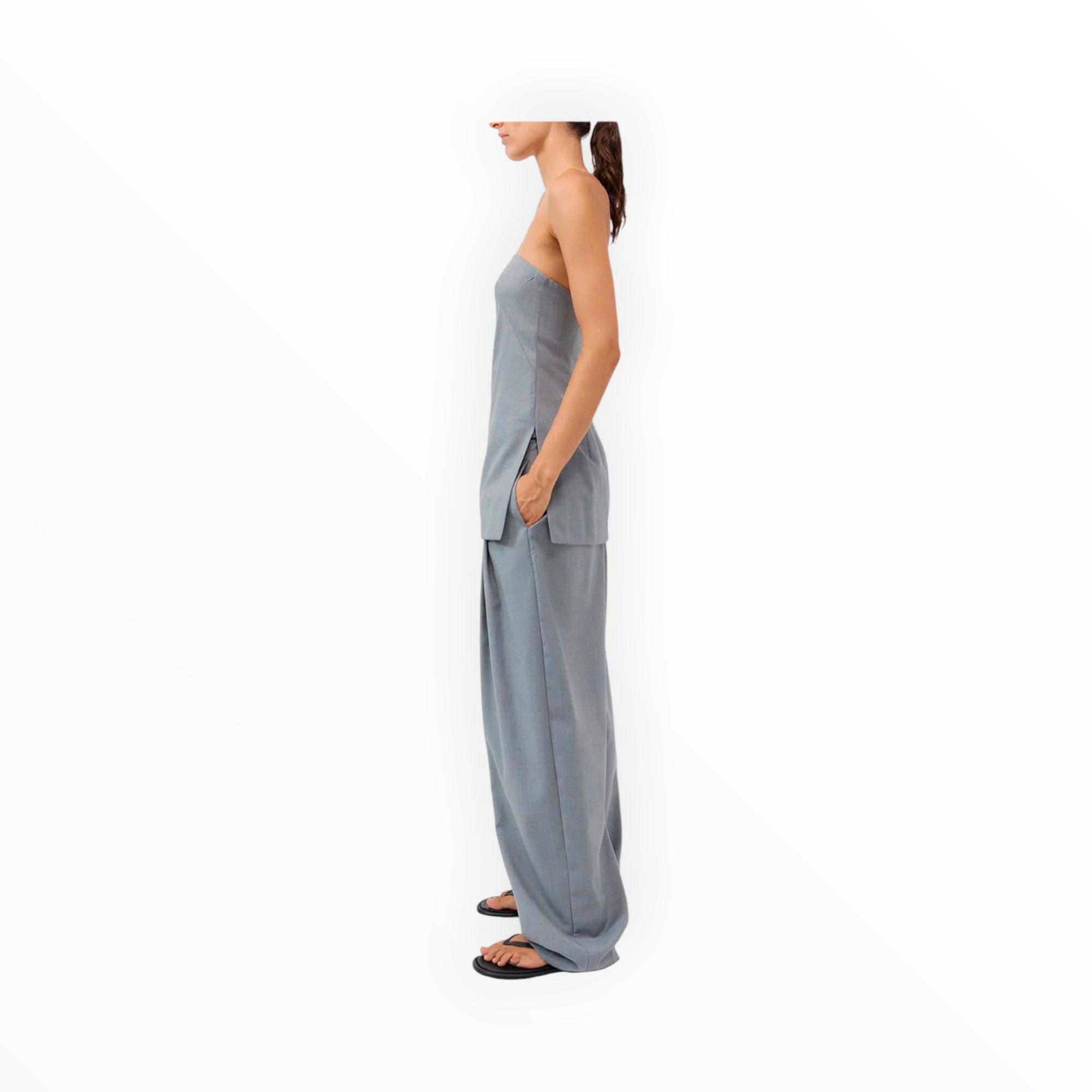 St. Agni Wool Column Tunic - Grey