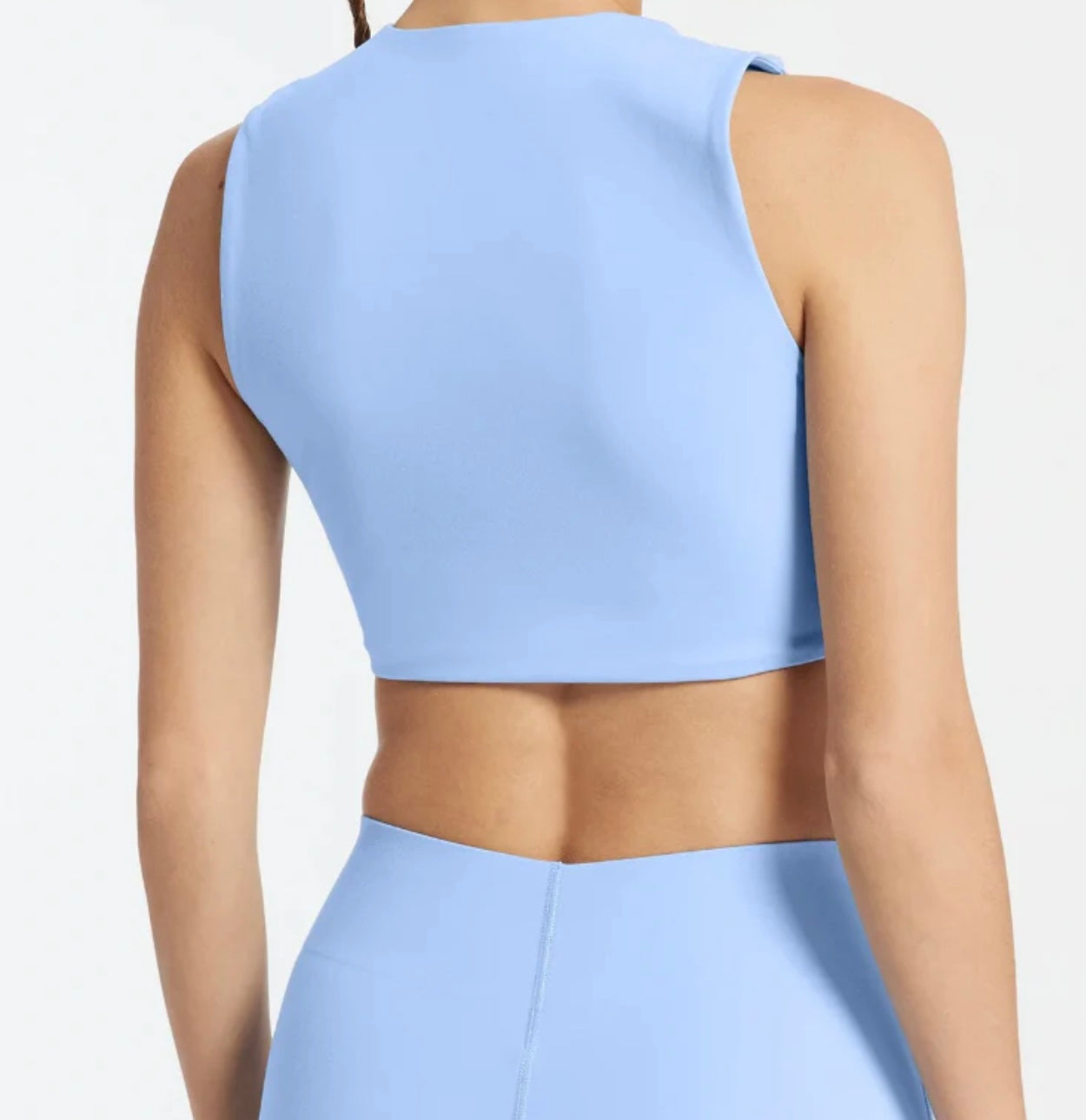 Le Ore Twist Cropped Top - Blue Heron