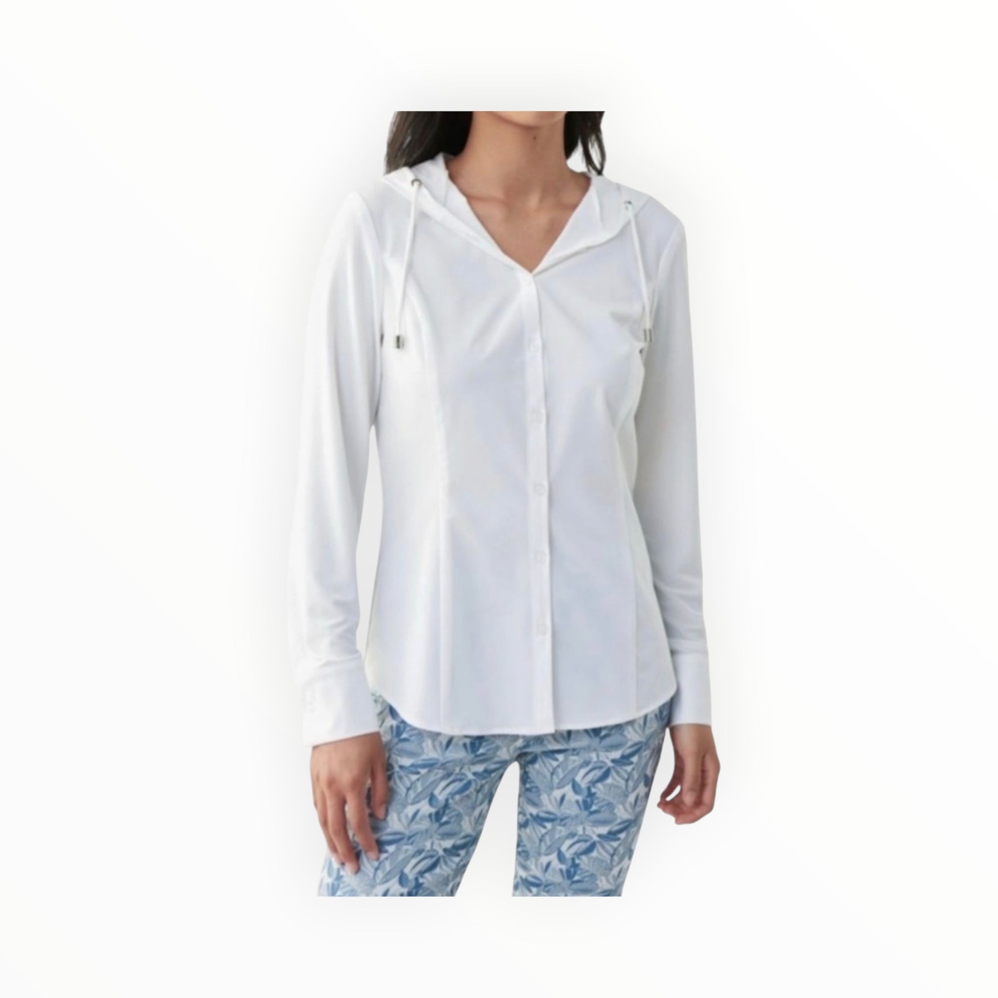 Joseph Ribkoff Hooded Blouse - White