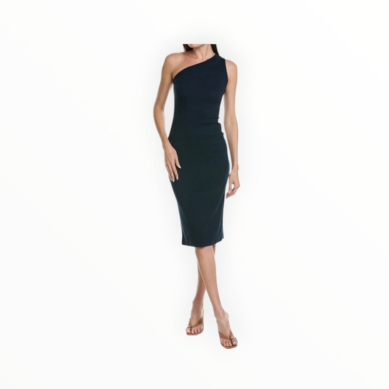 Stateside 2x1 One-Shoulder Midi Dress - Navy